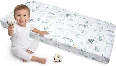 Prześcieradło z gumką Medi Partners dla niemowląt 70x140 cm, 100% bawełna (Ocean) - Najlepsza cena!