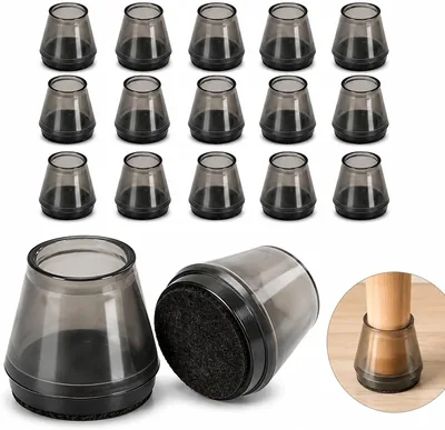 Chair Leg Floor Protectors - 16 Pack Felt Pads 15-25mm