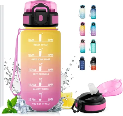 JAPORIA Borraccia Sport 500ml con Cannuccia, Temporizzatore Motivazionale, Best Deal