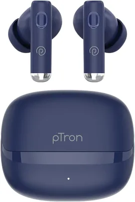 pTron Bassbuds Encore TWS Earphones 50 घंटे प्लेटाइम, कस्टम EQ, मोबाइल ऐप, 13mm ड्राइवर, शुद्ध साउंड, BTv6.0 हेड