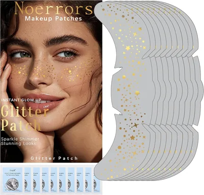 Glitter Freckles Face Tattoo - 10pcs Metallic Gold Sparkle