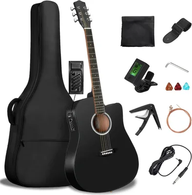 GUITARRA ACÚSTICA TRYXZSZ para Principiantes, Clásica Electroacústica con Estuche Kit Accesorios