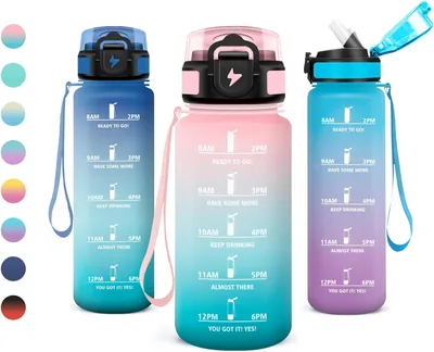 JAPORIA Bottiglia Acqua 500ml con Cannuccia Motivazionale, Senza BPA, Riutilizzabile e A Prova di Perdite - Best Deal