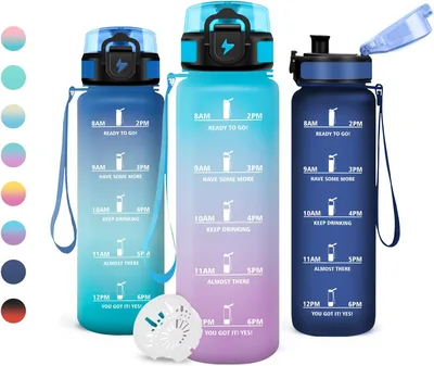 Bouteille d'eau JAPORIA 500 ml avec marqueur horaire, filtre, bouteille motivante, sans BPA, réutilisable, étanche, fo