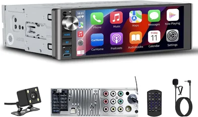 1DIN Bilstereo trådlös CarPlay Android Auto 240W Output 2 Subwoofer Ports | 4-Channel RCA, USB/Type-C, Bluetooth, SWC, Front - Best Deal