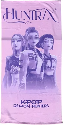 Asciugamano da Spiaggia Huntrix con Demon Hunter K-Pop 70 x 140 cm in Microfibra, Rapido Asciugatura, Rumi, Mira, Best Deal