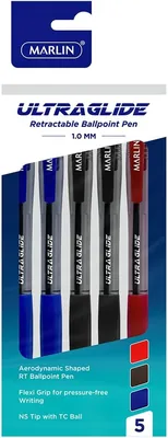 Marlin Ultraglide Retract Pen 5's 0.7mm Blue Black Red Best Price
