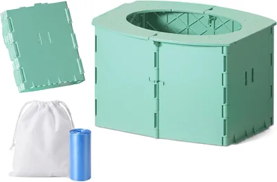 Składany nocnik dla dzieci, przenośna toaleta, uniwersalna, zielona (Best Deal)