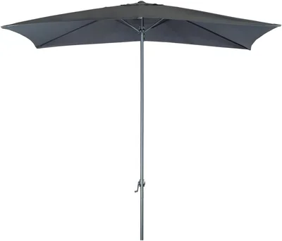Parasol Hortan Rettangolare con Base Centrale, Frame in Acciaio Inossidabile, Tessuto Anti-Sbiadimento e Copertina Protettiva