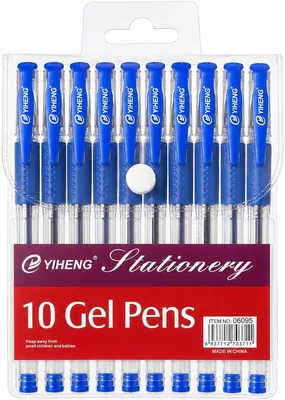 10 Piece Blue Gel Pen Set - Smooth Writing Fine Point