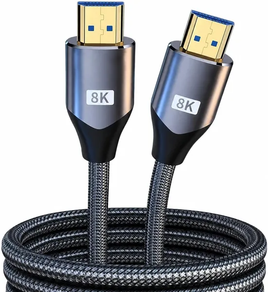 Cabo HDMI 2.1 8K 3 Metros Ultra HD 48Gbps, 4K 120Hz, 2K 144Hz, HDR Dinâmico, Tripla Blindagem, Conectores Banhados a Ouro