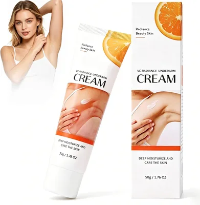 Crema Blanqueadora para Axilas y Partes Intimas, Crema Deslumbrante para el Cuerpo, Vitamina C E, Textura Ligera Hidratante, Absorción Rápida - 50% de Descuento