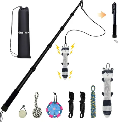 GRETMIX Flirt Pole for Dogs Interactive Toy