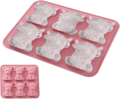 Silicone Ice Cubes Tray - Highland Cattle Design, Reusable for Drinks