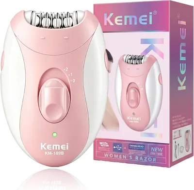 Depilador eléctrico KEMEI para mujeres, máquina de eliminación de vello facial y íntimo con luz LED y motor de 8000 RPM, 32 pinzas precisas - Mejor Oferta