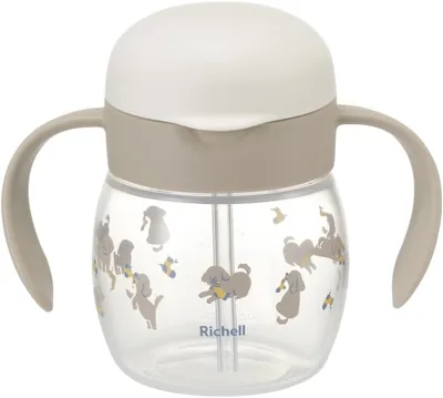 Richell 120765 耐漏ストローマグ R、犬用、9.1fl oz (270ml)、7ヶ月以上対応、簡単吸い取り、こぼれ防止、ポリプロピレン製 | 5%オフ