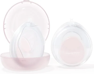 Recolector de Leche Materna Momcozy, Silicona, Diseño Delgado, 2 Piezas de 30ml | Conchas para Lactancia con Brida