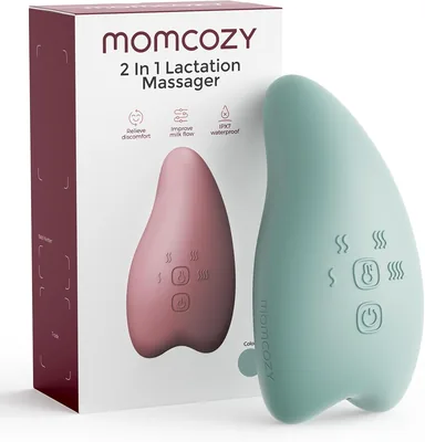Masajero de Lactancia Momcozy A1pro | Calor, Vibración Profunda, Verde, 1 Pieza