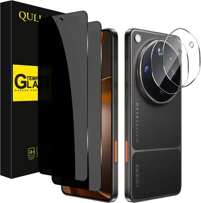 QULLOO för OPPO Find X9 Ultra skärmsskydd, 2x antispion glas och kameraskydd, integritetshärdat