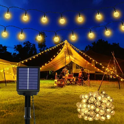Catena di luci solari Generico 13.2 m - LED Cristallo per Giardino, Balcone e Cortile