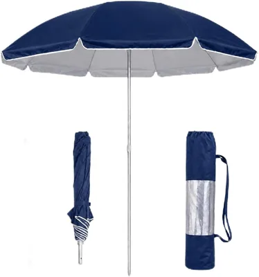 Paraguas de Playa Doblable Pincho 210 cm UV50+, Ligero 1.5 kg, Ideal para Motocicleta, Bicicleta y Acampada, Resistente al Viento Sol