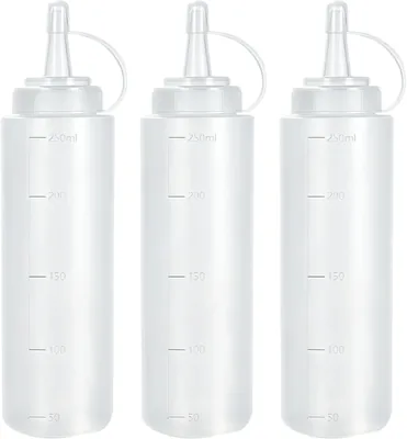Botella Exprimible para Salsa de 250ml, Despachador de Condimentos de Plástico PE, Recipiente Flexible a Prueba de Fugas