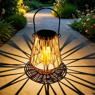 Lámparas solares colgantes de ratán para jardín, IP65 a prueba de agua, Mejor oferta