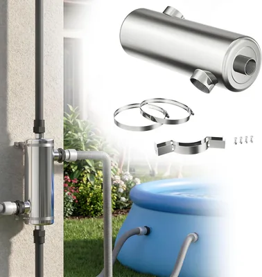 UISEBRT Stainless Steel Pool Heat Exchanger 60KW 200000Btu/h, Energieffektiv Poolvärme utan elektriktilgång, Kontraer