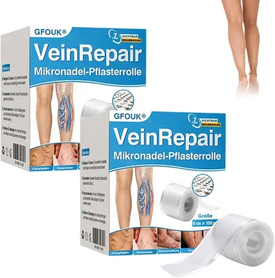 GFOUK Veinrepair Mikroneedel-Plasterrolle, GFOUK Venenreparatur-Pflaster, Profi-Venenheilmittel für alle Hauttypen (2 Bögen) - Best Deal