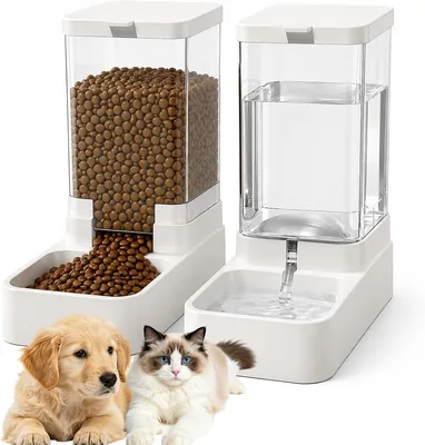 YRHASV Dispensador de Comida y Agua para Perro, 2.1kg/3.8L, Desmontable, Fácil Limpieza - 9% de Descuento