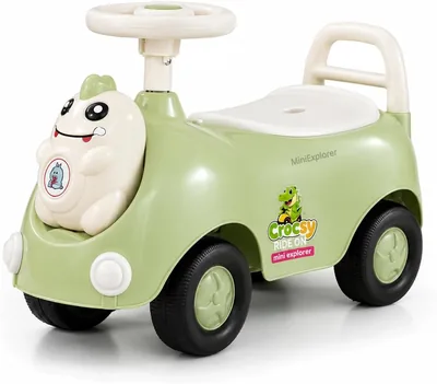 MiniExplorer Crocsy Wiggle कार बच्चों के लिए 1-5 वर्ष, चुपचाप पहियों वाली घुमावदार सवारी खिलौना कार