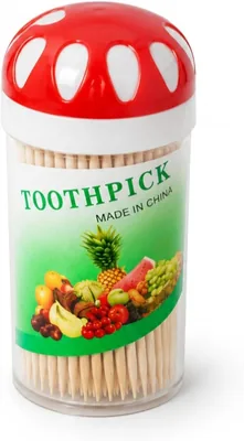 Bamboo Toothpick Set with Mushroom Dispenser - Best Deal