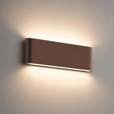 Lampa da Parete LED Dopa 20 W Bi-emissione Moderna per Interni ed Esterni, 30 cm, Alluminio Rettangolare, Resistente all'Acqua IP65