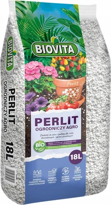 Biovita 18 Litro di Perlite - Pietra Vulcanica Naturale per Sbollire e Aerare il Terreno - Migliora la Ritenzione Idrica