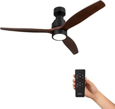Mellerware - Ventilador de techo LED con control remoto Brizy | 30 W | 6 velocidades | Ultra silencioso | Función verano-invierno | Temporizador | 3 B, 16% de descuento