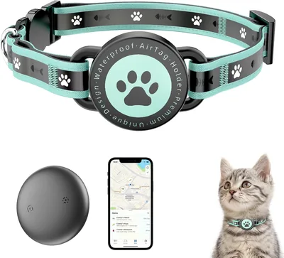 JIARUI Katze Tracker ohne Abonnement (iOS & Android) - Hundekollier mit Sicherheitsverschluss - GPS-Wasserdichtes Haustier-Tracking