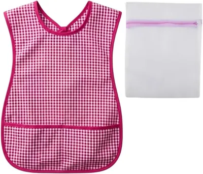 Mandil Delantal de Cuadros para Niño de Guardería Talla 3 con Bolsa de Lavado Incluida - Mejor Oferta
