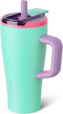 BrüMate Era Flip - Vaso para niños de 567 g con pajita abatible cubierta, 100% a prueba de fugas