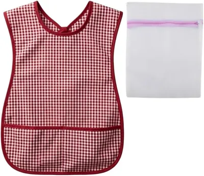 Mandil Delantal de Cuadros para Niño de Guardería Talla 3 con Bolsa de Lavado Incluida - Mejor Precio