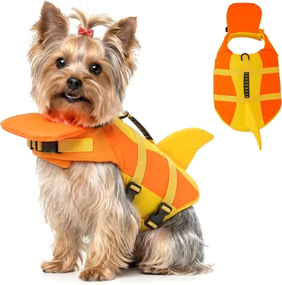 Jacketa de natación Paydeful para perros con aleta de tiburón, alta flotabilidad y arnés de rescate