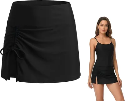 Women's Body Shaping Swim Skirt - Black - Quick-Dry Tummy Control