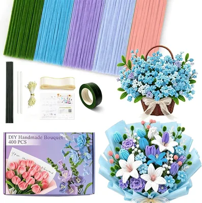 400 Pcs Pipe Cleaner Flowers Kit - Best Deal