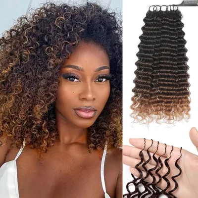 Mèches de cheveux Renyarch Miracle Knots 14 pouces ondulées profondes 125g 100 pièces T30# - Invisible Knotless