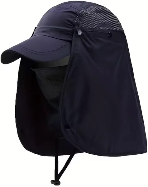 Fishing Bucket Hat UPF50+ Face Mask Neck Flap, Quick-Drying Sun Protection