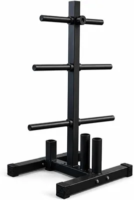 Estante de platos ajustable de 400 kg - Estante de gimnasio doméstico con 6 portadiscos y 2 barras olímpicas, Acero reforzado, 113 x 69 x 24 pulgadas