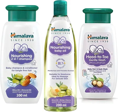 Himalaya Baby Bath Routine - 2-in-1 Oil & Shampoo, Alcohol Free, Tear-Free