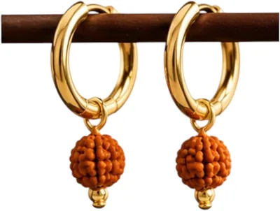 इनाइट्स गोल्डन एंटी टॉर्निश लॉर्ड शिव महादेव रुद्राक्ष बाली ड्रॉप हूप स्टड ईयरिंग्स लड़कों और लड़कियों के लिए सबसे अच्छी कीमत