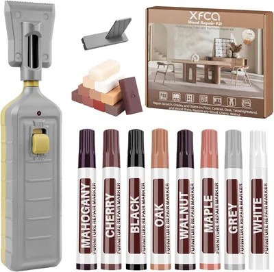 Laminatreparaturset, 11 Farben Holz Vinyl Möbel Parkett Reparaturset Hartwachs Reparaturkit Touch-up Marker Abdeckung für Kratzer (23% Off)