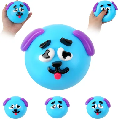 Zabawka Squishy Fidget z wymiennymi twarzami psa - Piłka antystresowa dla dorosłych i dzieci, redukuje stres - Najlepsza cena