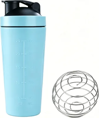 Protein Shaker Bottle Gym, 750ml Blue, Stainless Steel, Leak Proof